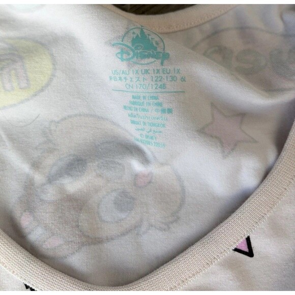 Disney Chip And Dale Women’s Pajama Set Size 1X NWT White Two Piece Organic Cott - Picture 5 of 10